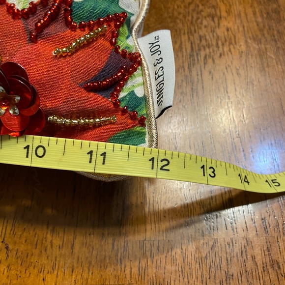 Jingles and joy embellished Christmas pillow. 12 x 12. NWT - Picture 8 of 8
